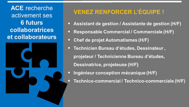 ACE renforce ses équipes, rejoignez-nous !